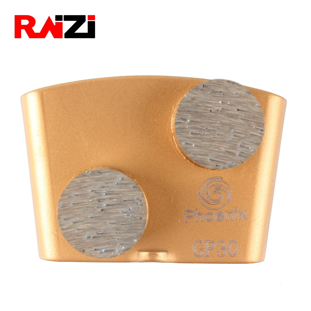 

Raizi Grit 30 Soft Bond HTC Concrete Grinding Plate Floor Grinder Diamond Grinding Disc Block 2 round Scrapers Segment