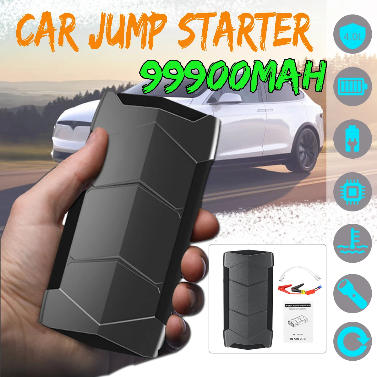 Mini Portable 12V 99900mAh Car Jump Starter Battery USB Charger Emergency Power Bank for Car Battery Booster Starting Device