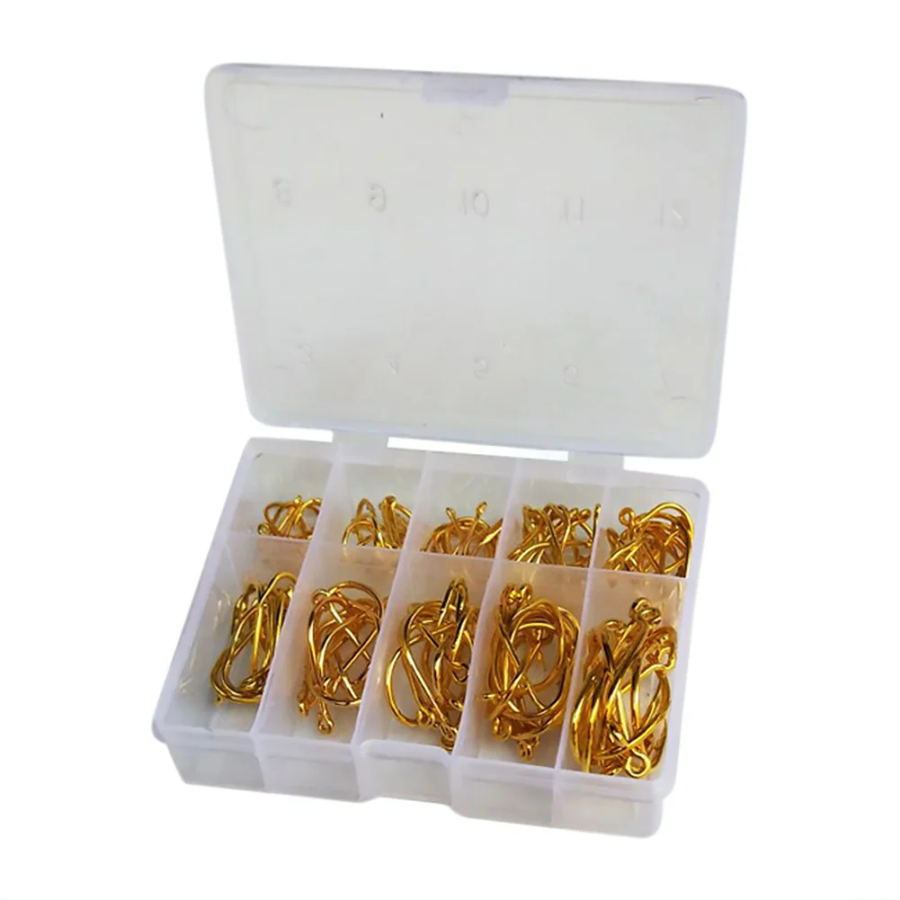 

100 pcs 3-12# Carbon Steel Fly Barb Fishing Hooks with Storage Box Fly Tying Fishing Hooks Kit Fishing Accessories Dropshipping