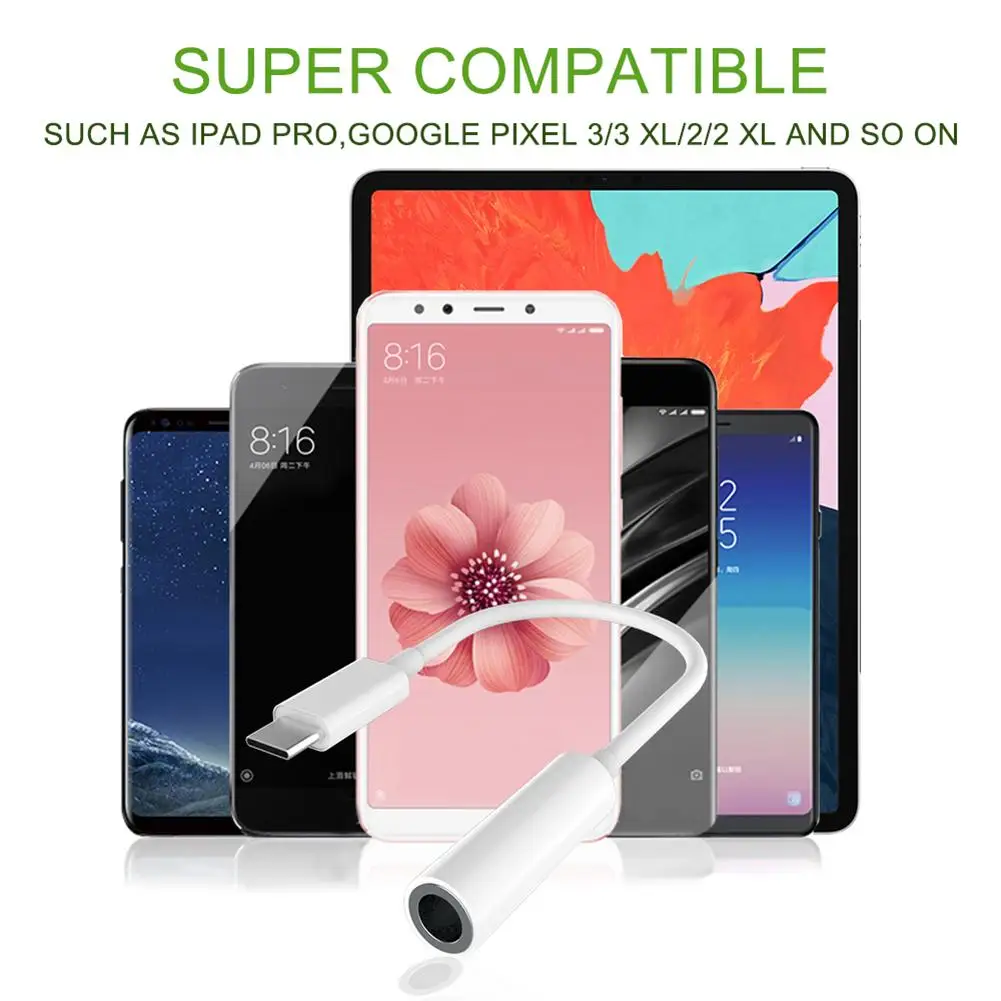 

USB-C to 3.5mm Female Jack Audio Speaker Microphone Earphones Adapter Cable for iPad Pro