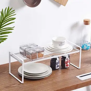 

Kitchen Wrought Iron Layered Shelf Bowl Pot Storage Rrack Seasoning Bottle Shelf Storage Rack(Black)