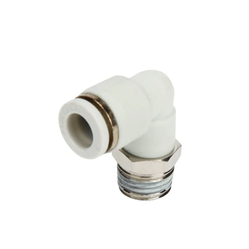 

Free shipping PL OD 4 6 8 10 12mm - 1/8'' 1/4'' 3/8'' 1/2'' Pneumatic Pneumatic joint white series L - type two - threaded