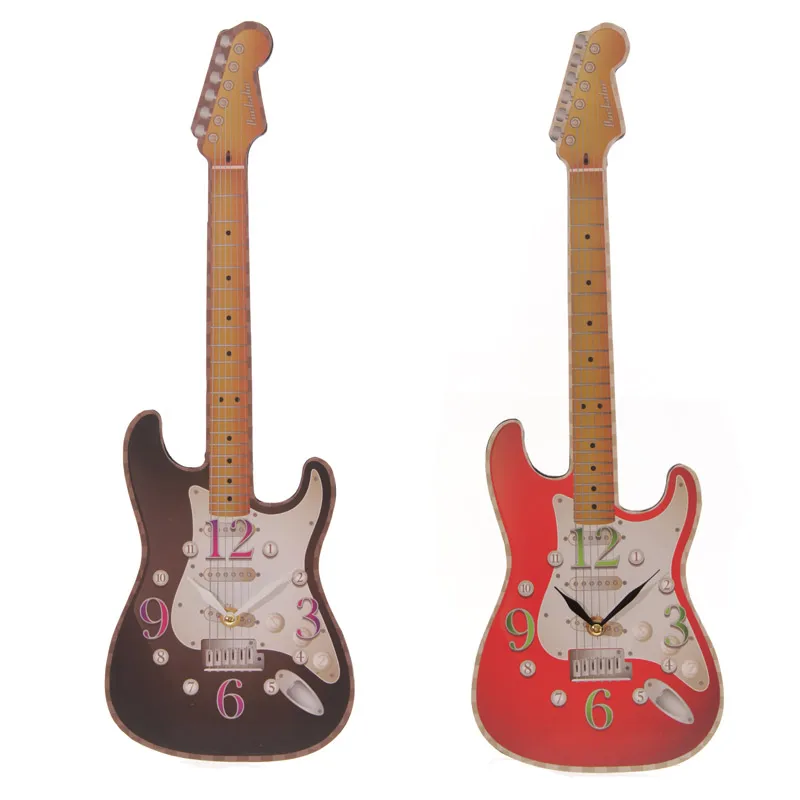 Новинка гитара в форме настенные часы электрогитара музыкальная комната Декор висячий художественный подарок гитарист Reloj сравнению Adhesivo Z74