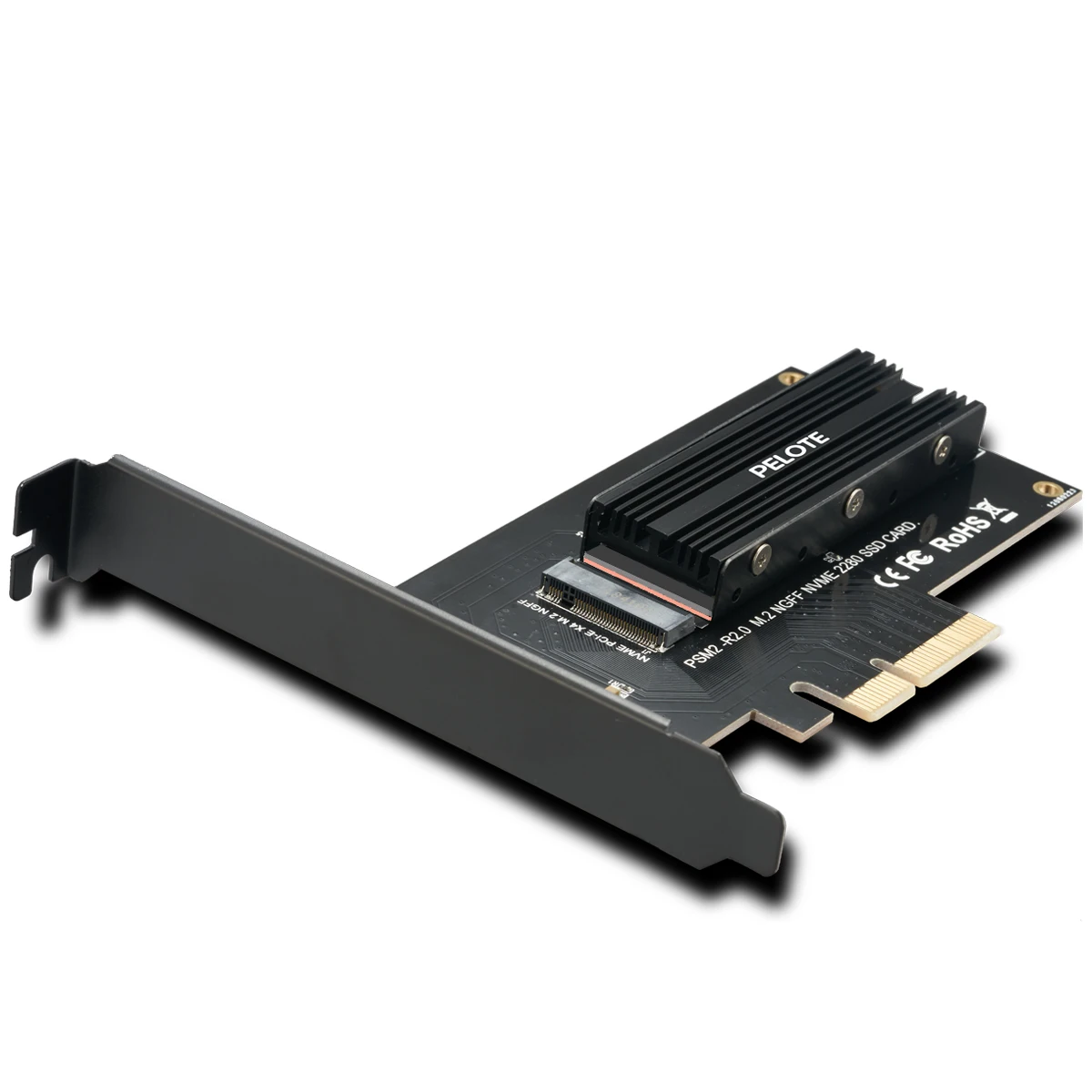 

M.2 PCIe NVMe SSD to PCIe 3.0 x 4 Adapter Card with Aluminum Heatsink