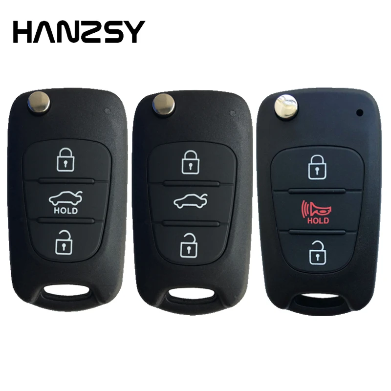 

3 Button Uncut blade car key Shell For Hyundai I20 I30 IX35 Avante for Kia K2 K5 Sorento Sportage Folding Remote key Fob Case