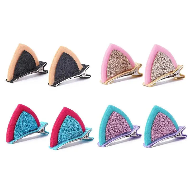 

1 Pair Hairpins Children Lovely Cat Ears Hairpin Girls Hairgrip Hair Ornaments Hairclip Girls Hair Clips Hair Accessories