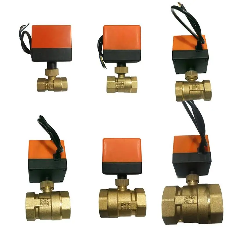 Electric Motorized Brass Ball Valve DC24V 3 wire 2 control Brass Thread