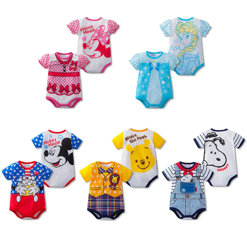 

Baby Rompers Mickey Minnie Short Sleeve Cotton Baby Infant Cartoon Animal 6M-24M Baby Clothes Clothing Set Fashion Baby Rompers