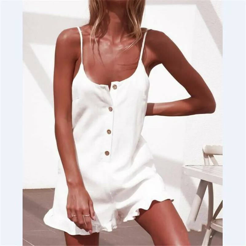 Womens Summer Holiday Mini Playsuit Ladies Jumpsuit Beach Backless Shorts UK