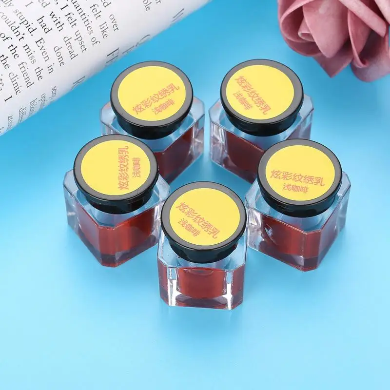 Professionelle 5 stücke Licht Kaffee Tattoo Tinte Microblading Tattoo Pigment Paste für Praxis Gebrauch Permanent Make-Up tattoo malen ein