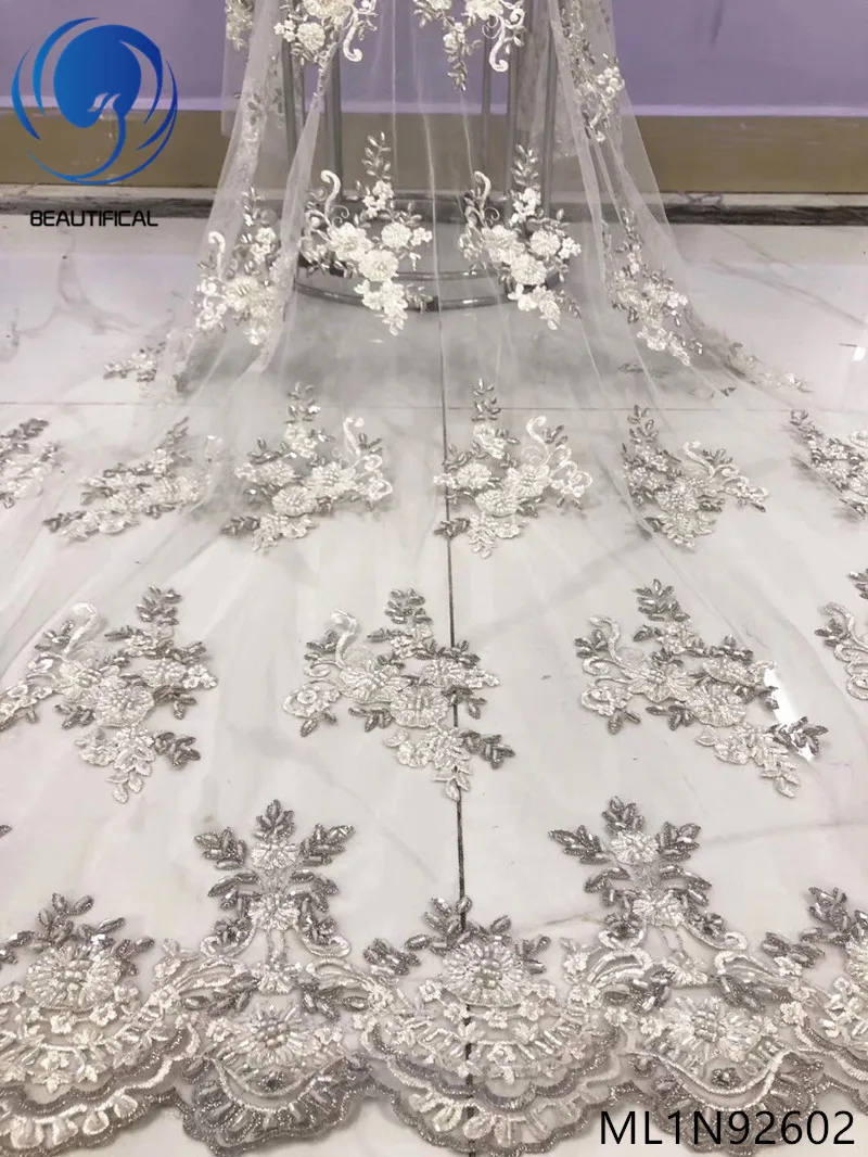

BEAUTIFICAL nigerian lace fabric 2019 high quality embroidery french tulle dresses lace fabric ML1N926