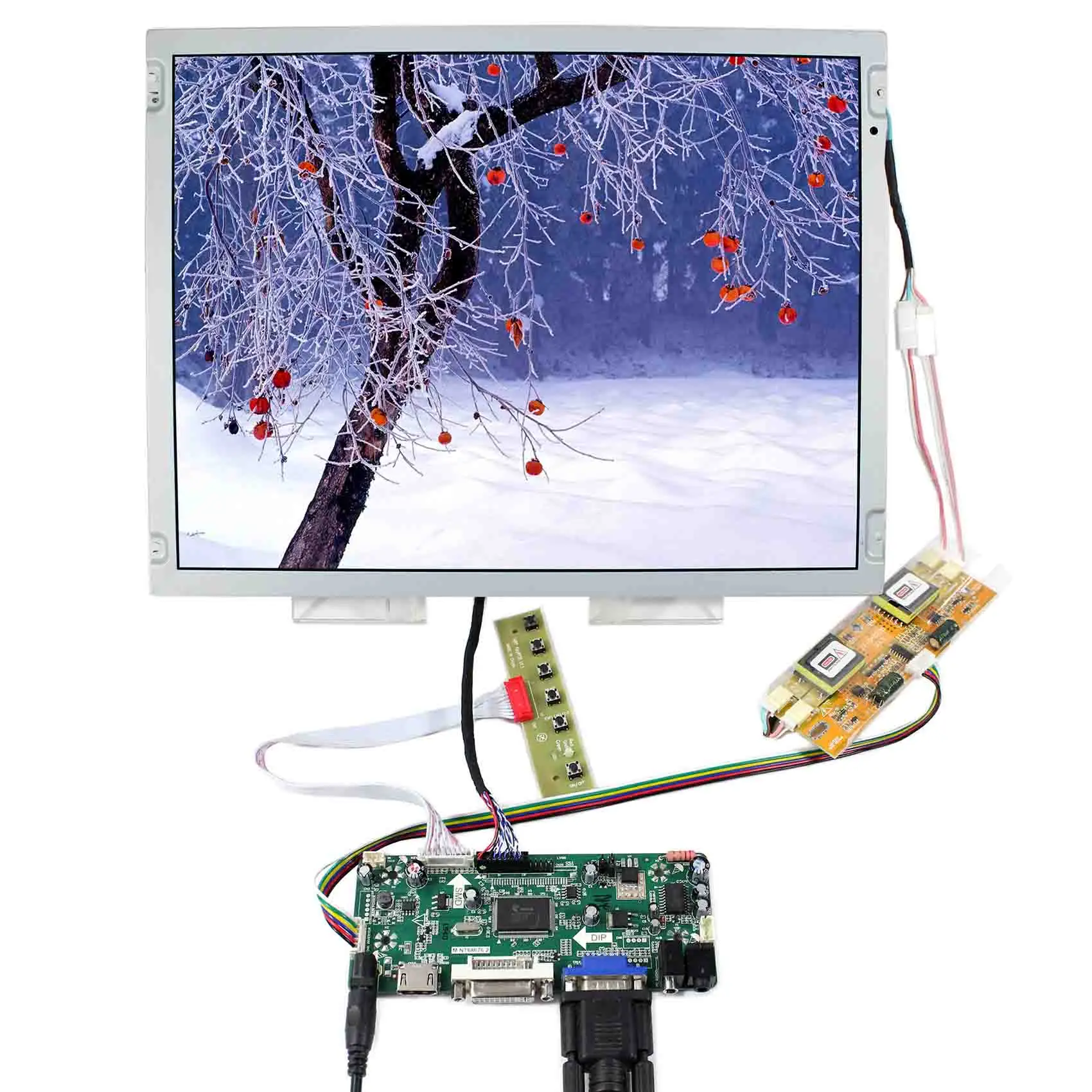 

HDMI DVI VGA AUDIO LCD Controller Board 1024X768 Resolution M.NT68676 LQ150X1LW73 Backlight 4CCFL 20pin LVDS Connector