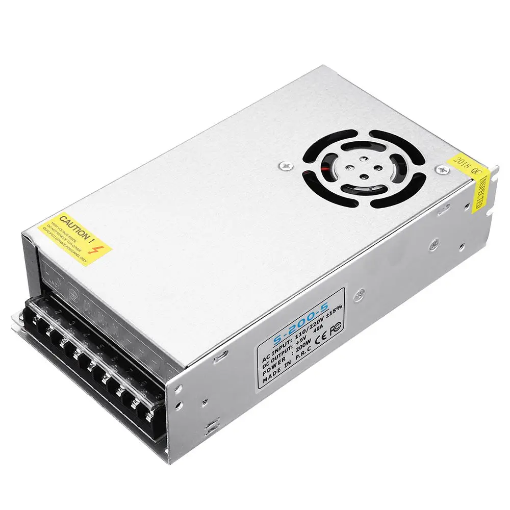 

110V/220V to 5V 40A 200W Regulated DC Switching Power Supply LED Display Advertising Power Supply Monitoring Equipment Motor