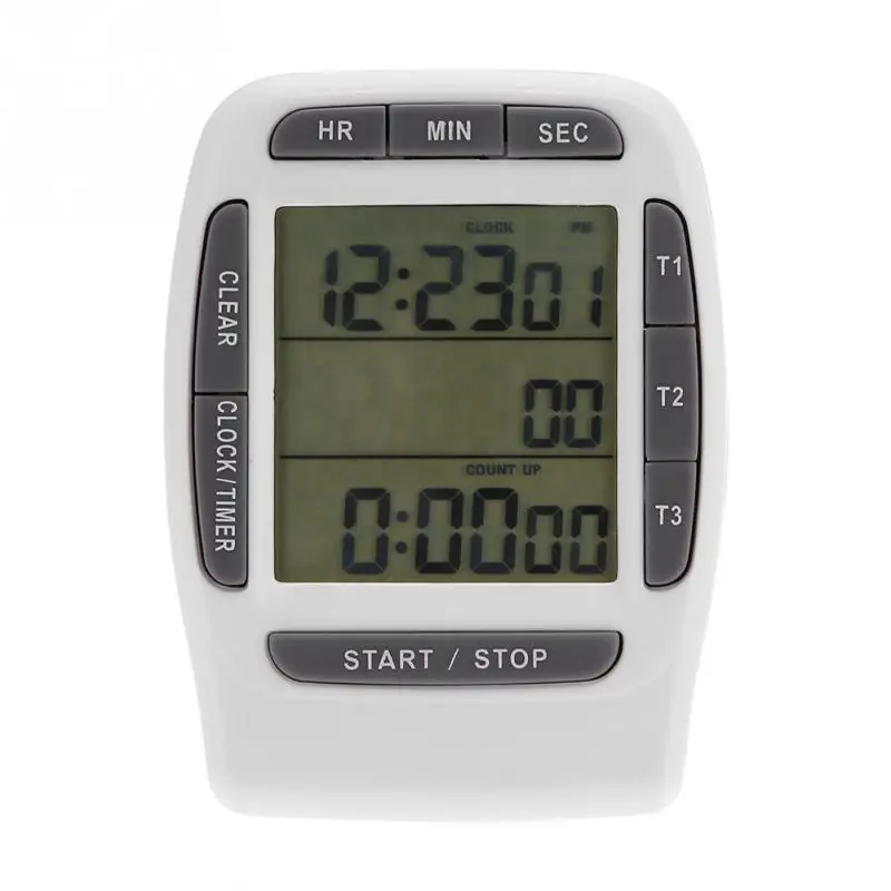

LCD Multi-Channel Digital Programmable Kitchen Timer Time CountDown Laboratory 3 Channel Timers 99 Hours Time Counting Device
