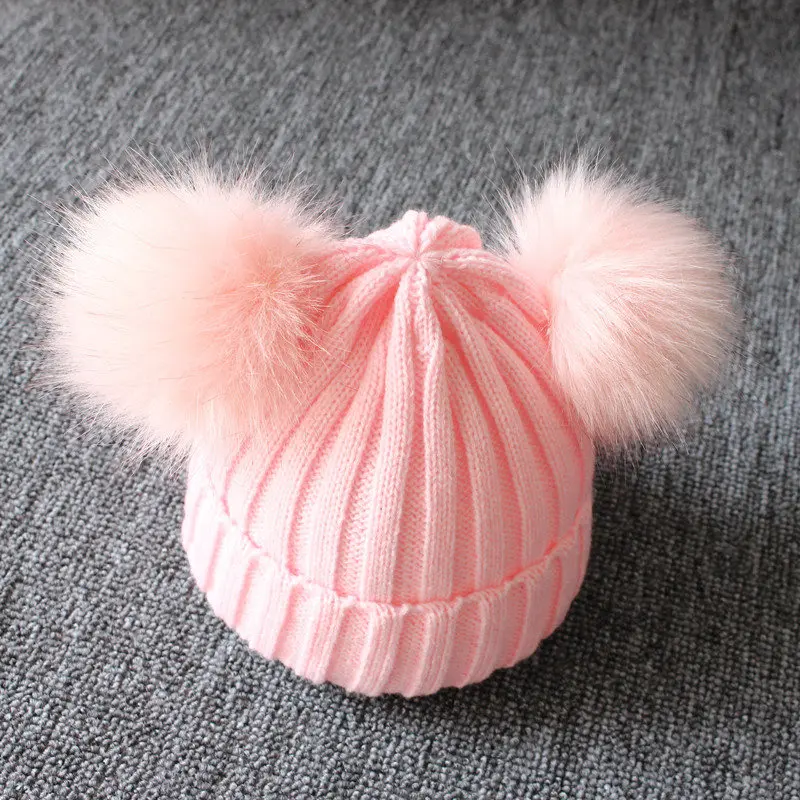 

Cute Kid Hat Toddler Baby Girls Boys Winter Cap Warm Knitted Hat Pom-pom Beanie Cap Children Bonnet 1-3T