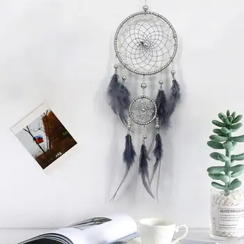 

Handmade Woven Dream Catcher Feather Bead Hanging Decoration Ornament Gift Colorful Craft Dreamcatcher Wind Chimes Art Pendant