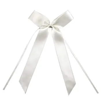 

car decoration wedding bow tie wedding decoration 25 pcs White