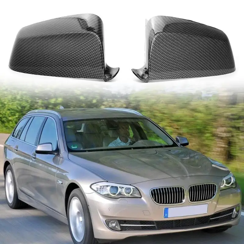 

1 Pair Carbon Fiber Pattern 51167187432 51167187431 Look Side Mirror Covers Wing Mirror Caps for BMW 5/6/7 Series E60 F10 F01