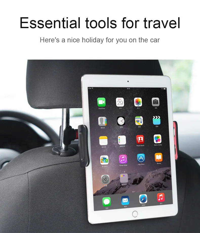 Автомобильный держатель для телефона на заднее сиденье, вращающаяся подставка на 360 градусов, кронштейн для автомобильного подголовника, поддержка для планшета, ПК, iPad Mini Pro, автомобильные аксессуары
