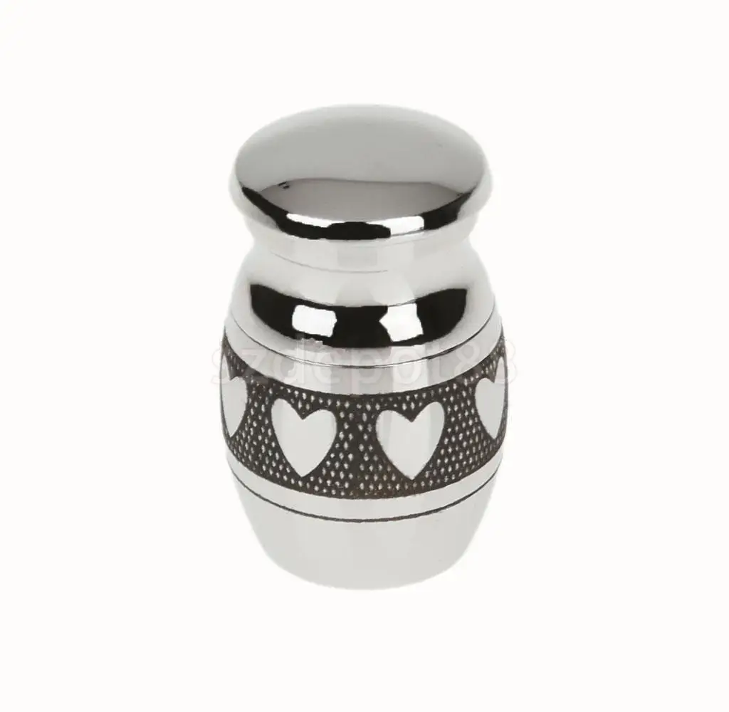 

Heart Pattern Stainless Steel Cremation Urn Ash Holder Memorial Container Pendant Jewelry