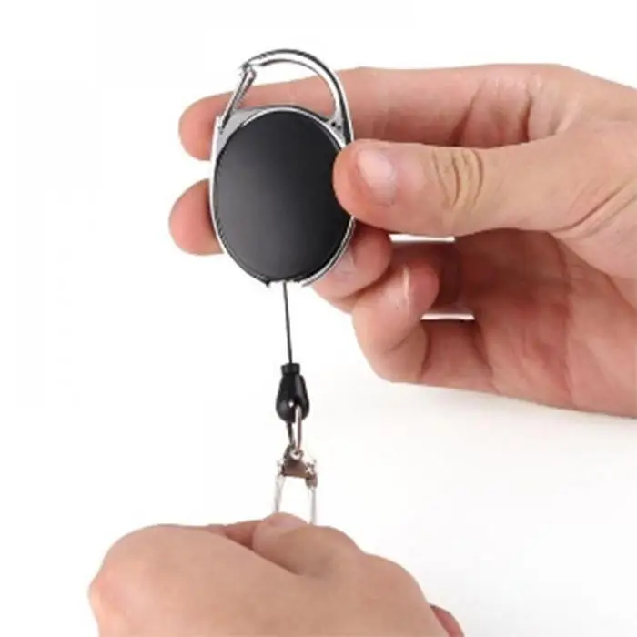 

Mini Portable Adjustable Outdoor Sports Camping Hiking EDC Telescopic Spring Type Keychain Keys Ring Outdoor Tools Travel Kits
