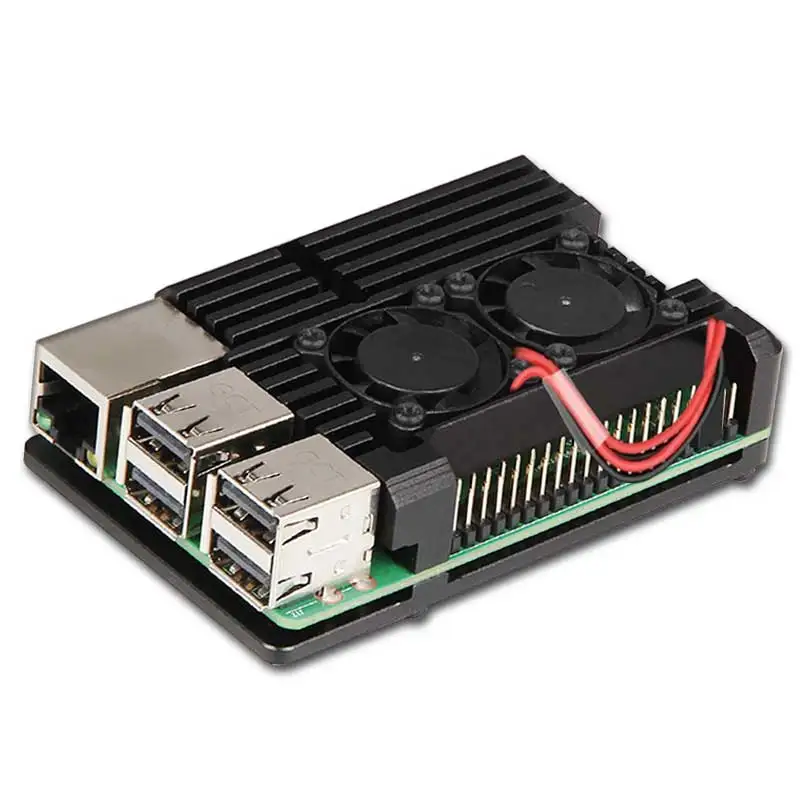 

Raspberry Pi 3 model B+ 4B aluminum case with free double fan