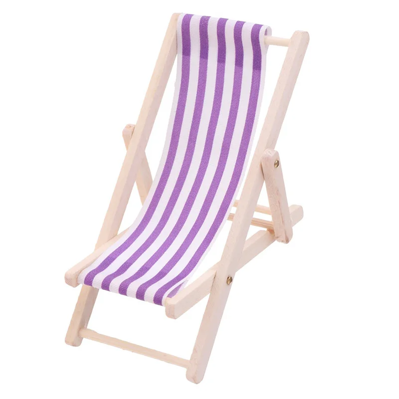 1:12 Scale Mini Beach Lounge Chair Miniature Chairs Stripe Beach Chair DIY Home Decor Kid Toys 1:12 Scale Mini Beach Lounge Chair Miniature Chairs Stripe Beach Chair DIY Home Decor Kid Toys