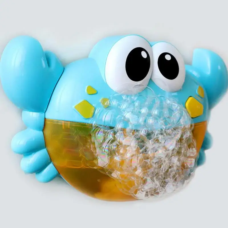 Пластик милый мультфильм краб автоматическая машина пузыря музыка пузыря создатель смешной воды одна кнопка игрушка открытый дуя мыльные пузыри