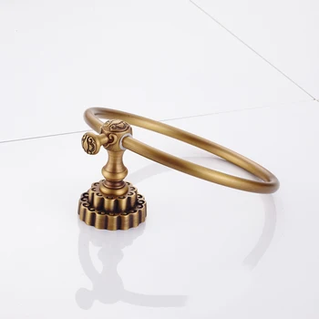 

Antique Bathroom Towel Ring Towel Rack Round Wall Mount Towel Ring Bathroom Towel Ring Shelf Bathroom Accessories(Bronze)