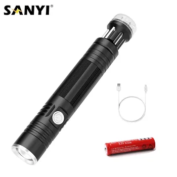 

LED XML T6 Tactical Flashlight Zoomable Focus Lantern Screwdrivers Tool Set Torch 18650 Rechargeable Flashlights with USB Cable