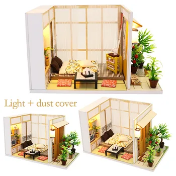 

DIY Dollhouse Future Space With Furnitures Wooden House Miniature Puzzle Assemble 3d Miniaturas Toys For New Year Children Gifts