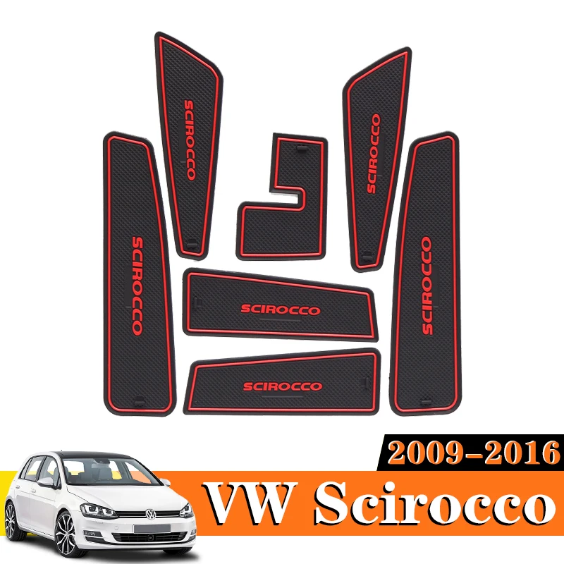 7x Car Inner Gate Slot Pad Non-slip Cup Mats Anti Slip Door Groove Mat Interior Accessories Styling For VW Scirocco 2009 - 2016 |