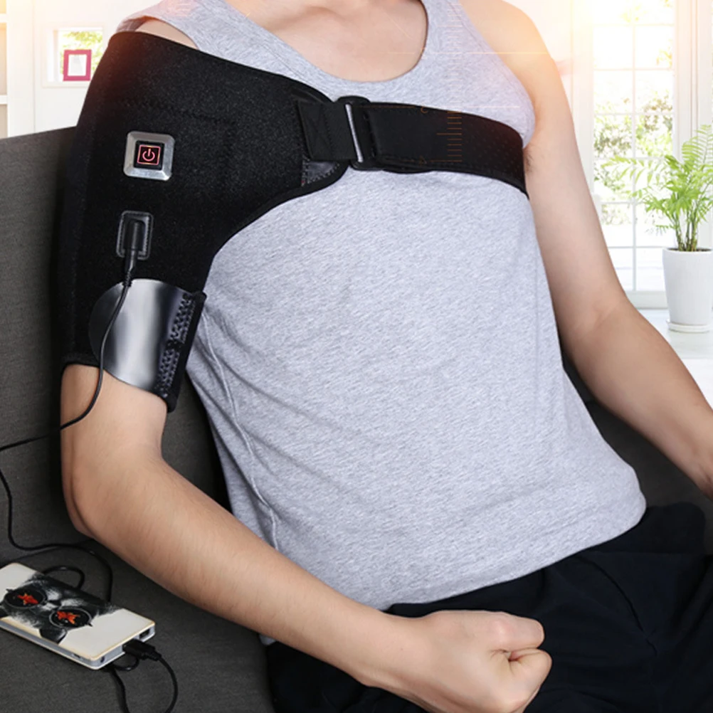 

Heated USB Adjustable Heating Shoulder Strap Brace Support For Frozen Shoulder Sprain Bursitis Paralysis (With US Plug)