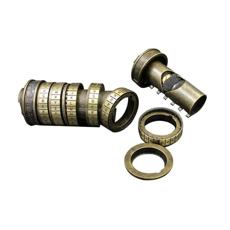 Camping Game Tool Da Vinci Code Lock Ring Wedding Proposal Ring Mini Cryptex Valentine's Day Romantic Birthday Gifts for Her
