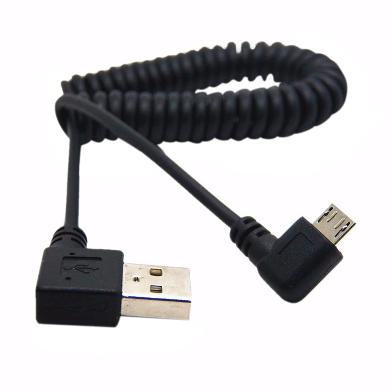USB 90 градусов Мужской Micro кабель для зарядки данных изгиб левая Выдвижная