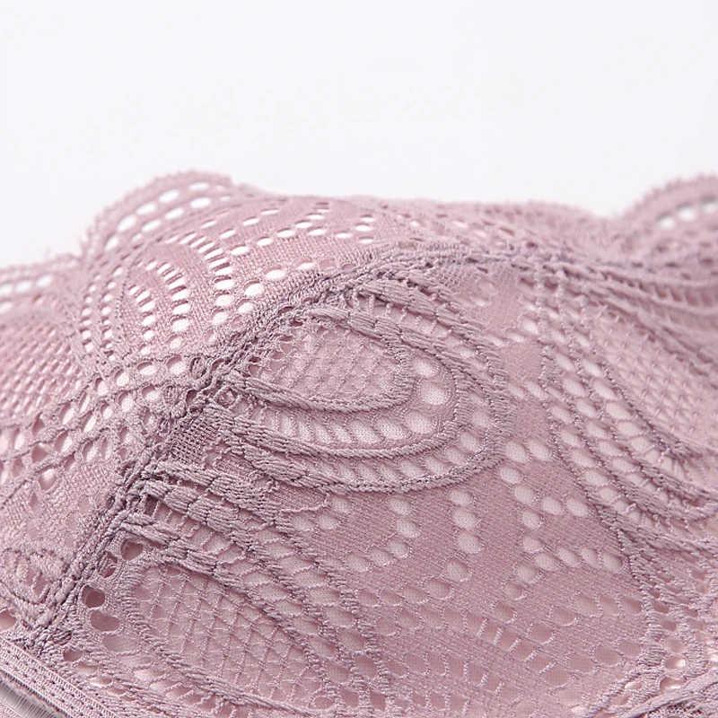 Женский кружевной бюстгальтер с пуш ап Bralette Thin3/4 чашечками модное беспроводное