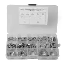 275 шт./кор. нержавеющей стальные плоские шайбы M2 M3 M4 m5 m6 m8 m10 m12 M14 M16