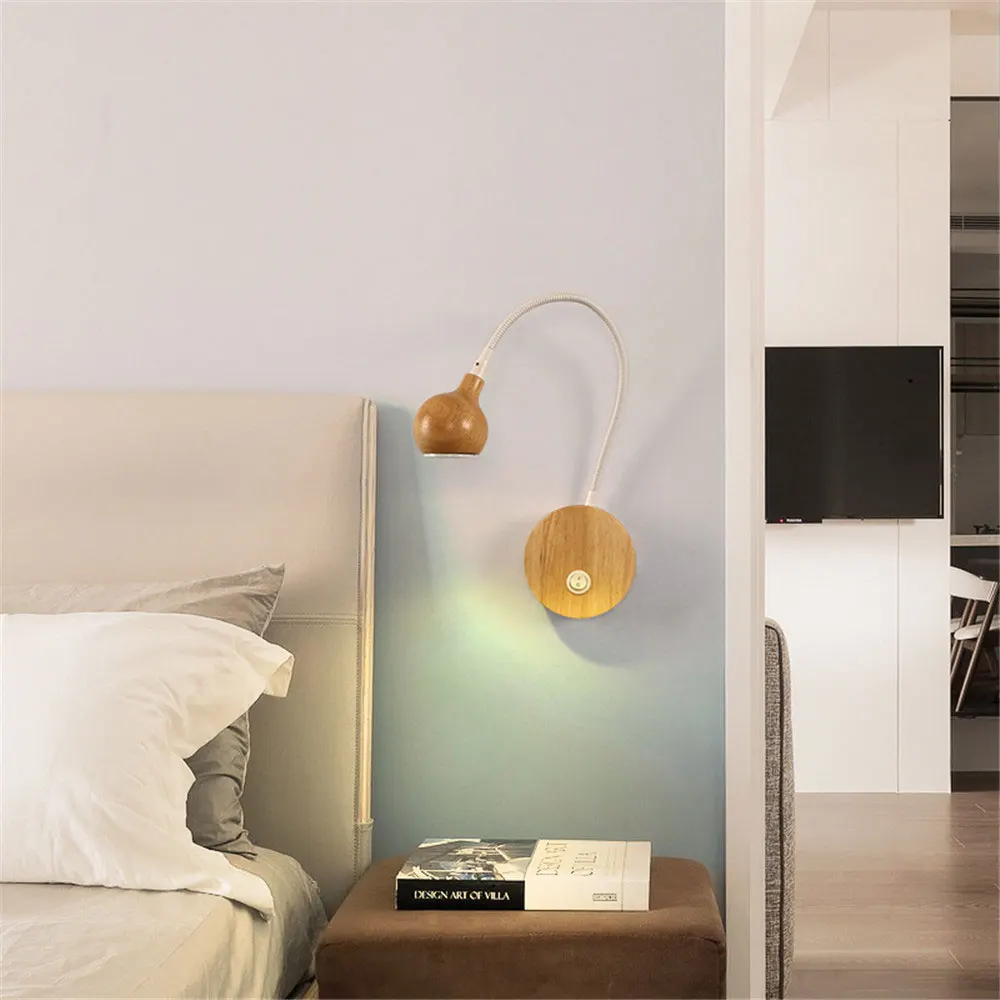 Креативный скандинавский прикроватный настенный светильник для спальни может быть изогнут простой современный настенный светильник для гостиной бревна AC90v-260v