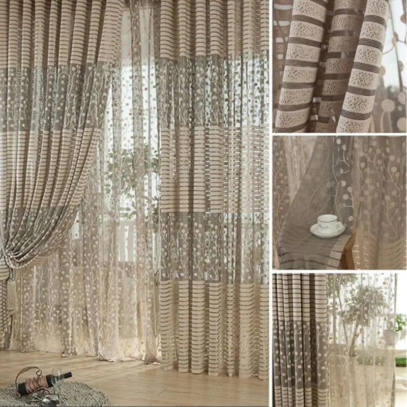 

Home curtains Door Window Curtain Room Leaf Tulle Brand Beauty Window decorations High quality free shipping