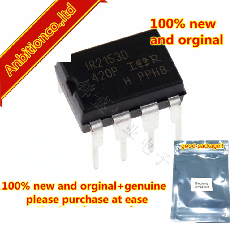 

5pcs 100% new and orginal IR2153DPBF IR2153D DIP8 SELF-OSCILLATING HALF-BRIDGE DRIVER in stock