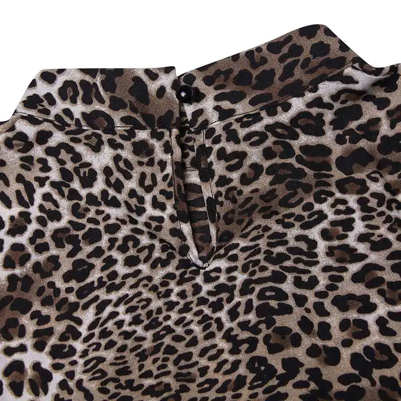 VONDA, женская летняя длинная рубашка, блузка, сексуальная, с длинным рукавом, повседневная, с леопардовым принтом, блузка, офисная, ассиметричная, Blusas размера плюс, Топ