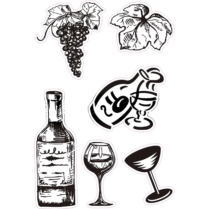 Wine Glass Clear Stamps New 2019 Transparent Stamps for DIY