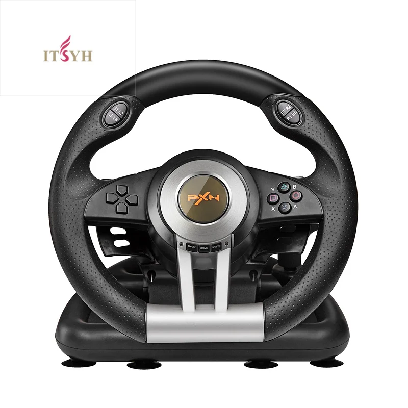 

ITSYHV3II Racing Game Steering Wheel with Foldable Pedal Game Controller Joystick Compatible with PC PS3 PS4 and Xbox One