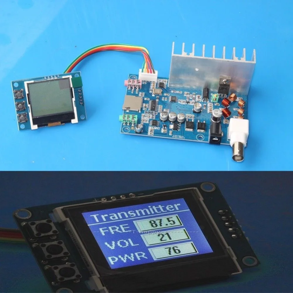

5W FM Transmitter PLL Stereo audio 76MHZ-108 MHz frequency Digital LCD display Radio broadcast Station Receiver