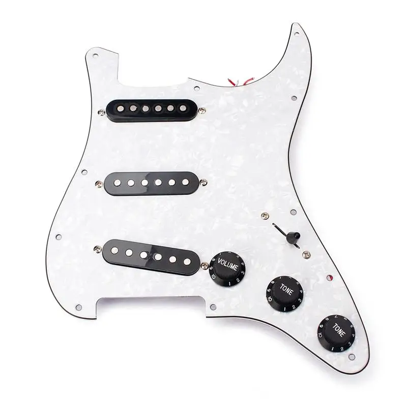 

3 Ply Prewired Single Coil SSS Pearl Pickguard With Alnico 5 Pickups For Stratocaster Strat Electric Guitar