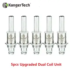 Оригинальный 5 шт. KangerTech модернизированная двойная катушка блок 1.0ohm/1.2ohm/1.5ohm/1.8ohm E-cig катушки для kanger protank 3/EVOD/AeroTank