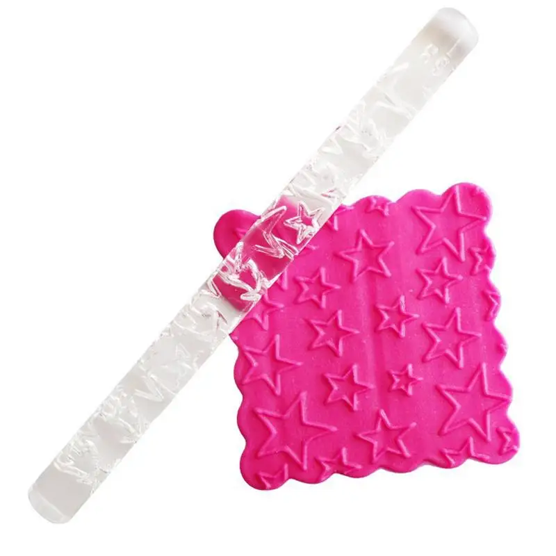 

1PC 16cm Christmas Acrylic Rolling Pin Designed Fondant Cake Impression Rolling Pin Pastry Roller Embossing Baking Kitchen Tools