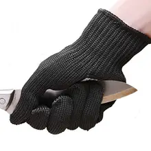 1 пара черные защитные перчатки с защитой от порезов из нержавеющей стали, проволочные мясники, перчатки для резки, дропшиппинг