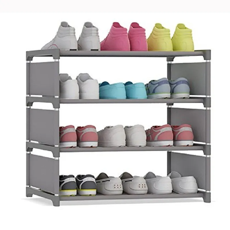 Multi-layer Metal Storage Cabinet Assembly Shoe Rack Dust-proof Non-woven Shoebox Minimalist Modern The Footwear Stand Home