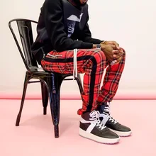 Шотландские уличные винтажные мужские штаны в клетку, на молнии, уличная одежда, повседневные спортивные штаны, брюки в стиле хип-хоп, спортивные штаны на завязках